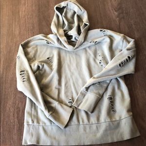Oversized distressed hoodie